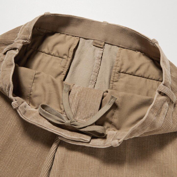 pánské kalhoty uniqlo smart corduroy v béžové barvě