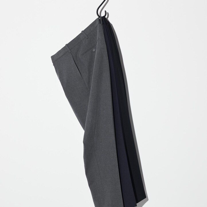 pánské šedé elegantní vlněné kalhoty uniqlo po kotníky