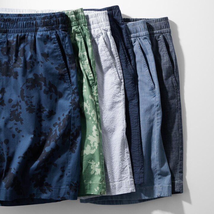 pánské kalhoty uniqlo dry stretch s potiskem listů easys zelené