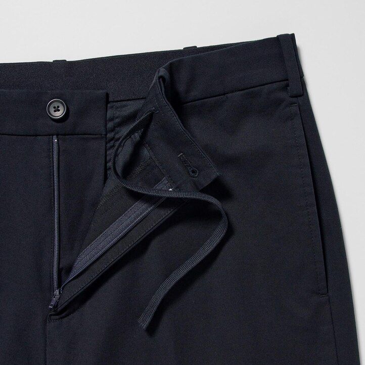 pánské kalhoty uniqlo smart cotton v béžové barvě po kotníky