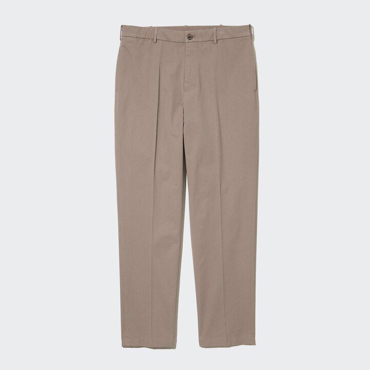 pánské kalhoty uniqlo smart cotton v délce po kotníky z bílé bavlny