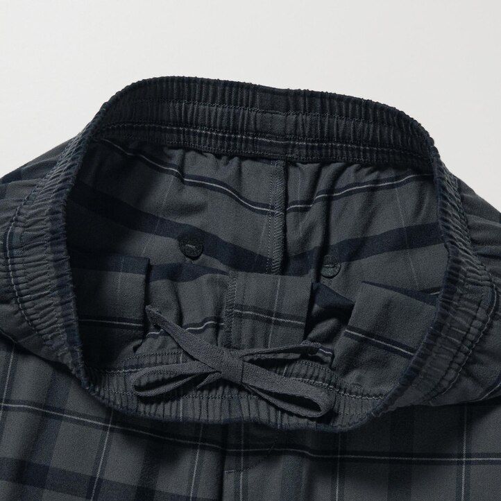 pánské kalhoty uniqlo flanel easy patterned po kotníky tmavě šedé