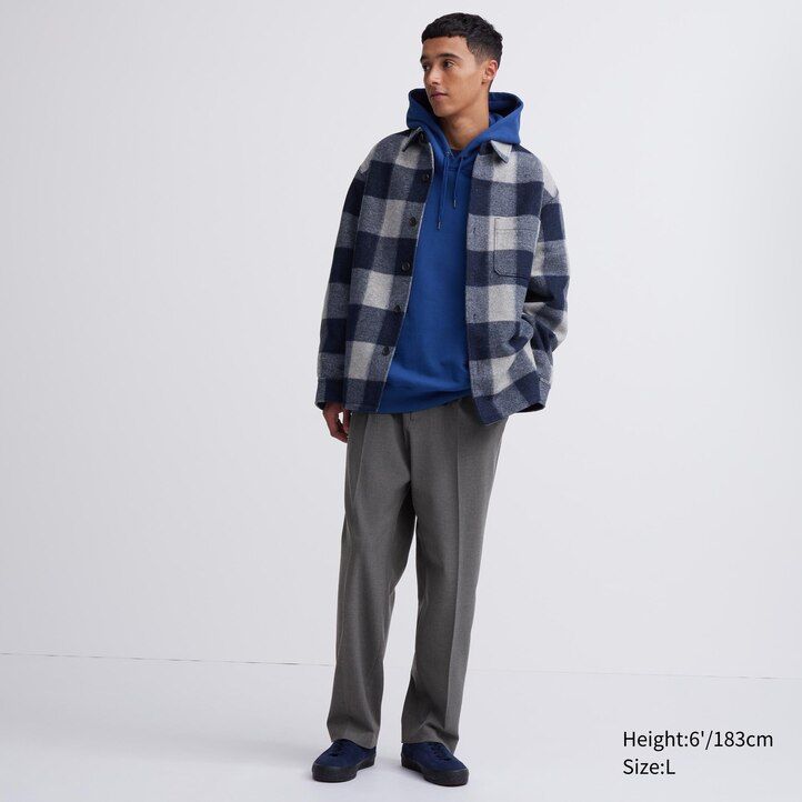 pánské kalhoty uniqlo pleated wide leg béžové