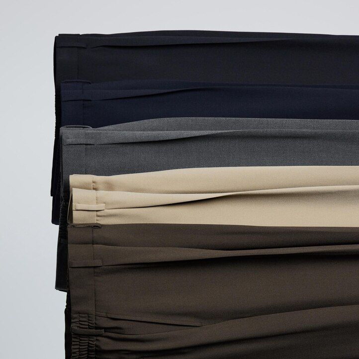 pánské kalhoty uniqlo pleated wide leg béžové
