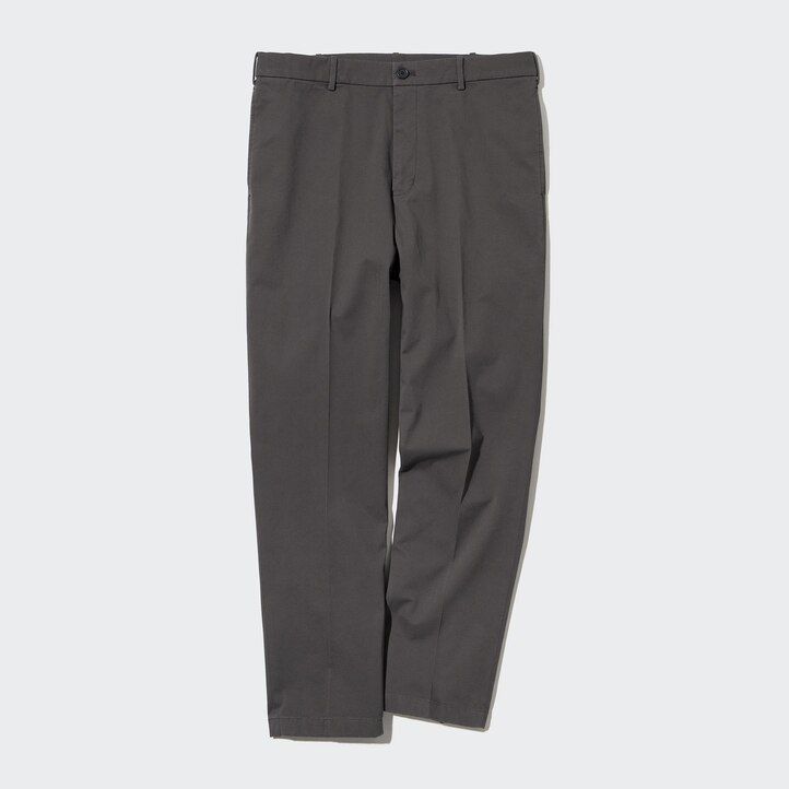 pánské elegantní bavlněné kalhoty uniqlo po kotníky béžové barvy