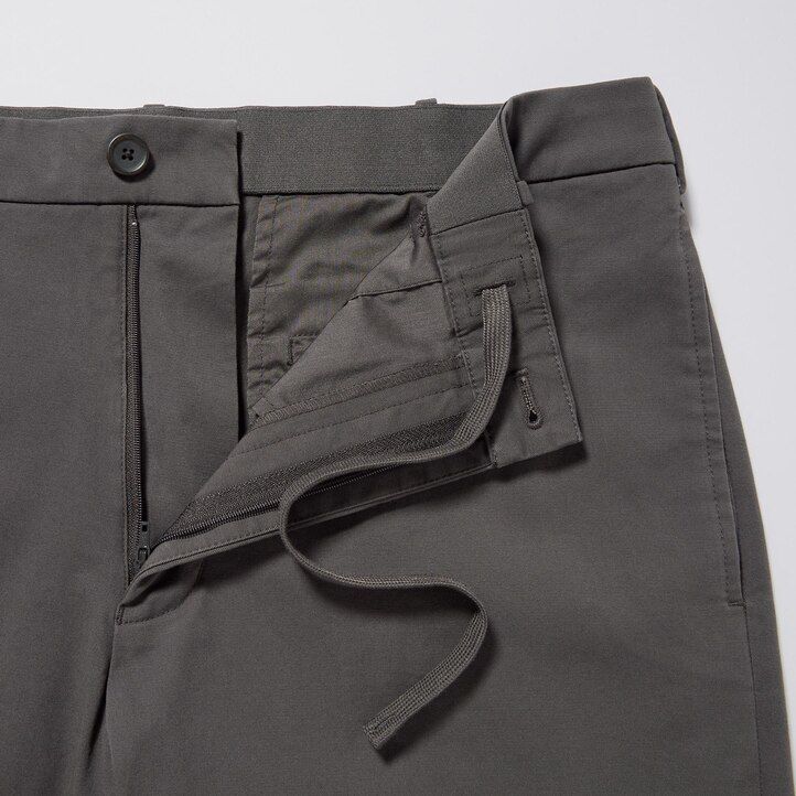 pánské elegantní bavlněné kalhoty uniqlo po kotníky béžové barvy