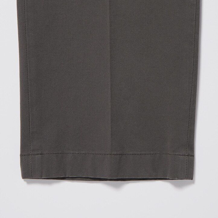 pánské elegantní bavlněné kalhoty uniqlo po kotníky béžové barvy