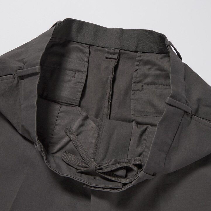 pánské elegantní bavlněné kalhoty uniqlo po kotníky béžové barvy