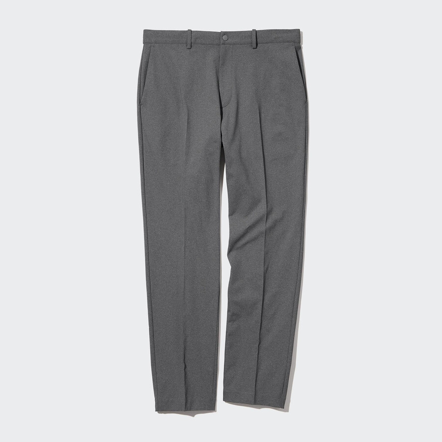 pánské kalhoty uniqlo smart ultra stretch ke kotníkům šedé