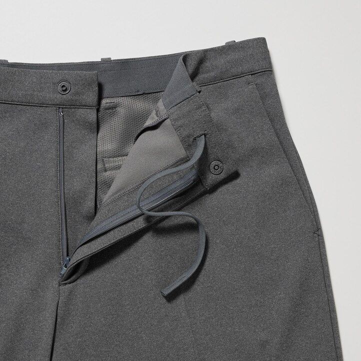 pánské kalhoty uniqlo smart ultra stretch ke kotníkům šedé