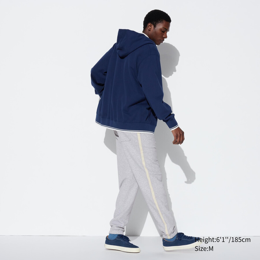 pánské kalhoty uniqlo side stripe šedé