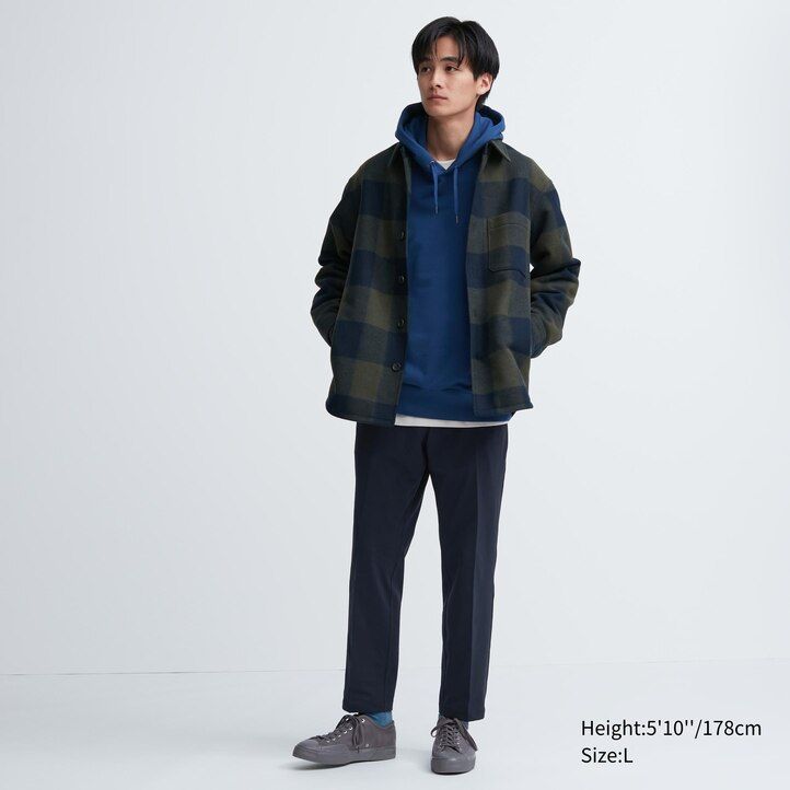 pánské kalhoty uniqlo smart ultra stretch v šedé barvě ke kotníkům