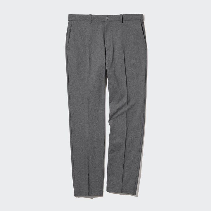 pánské kalhoty uniqlo smart ultra stretch v šedé barvě ke kotníkům