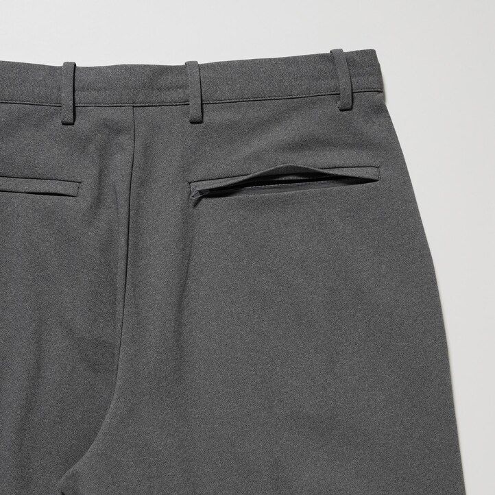 pánské kalhoty uniqlo smart ultra stretch v šedé barvě ke kotníkům