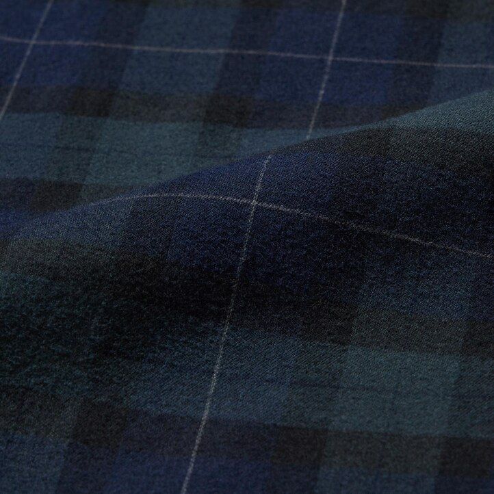 pánské kalhoty uniqlo flanel easy patterned po kotníky tmavě zelené
