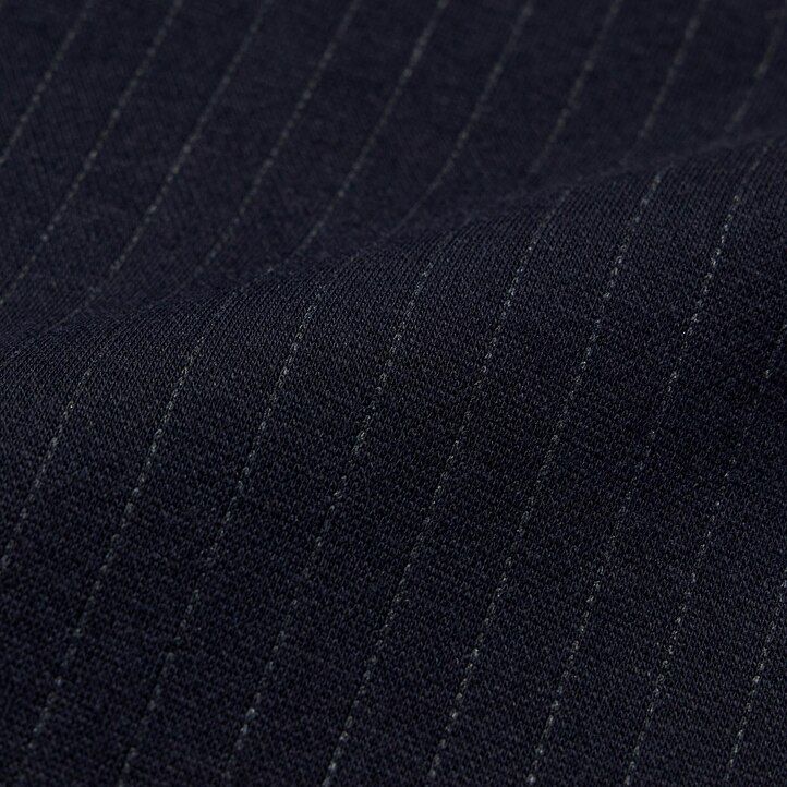 pánské tmavě modré kalhoty uniqlo smart striped v délce ke kotníkům