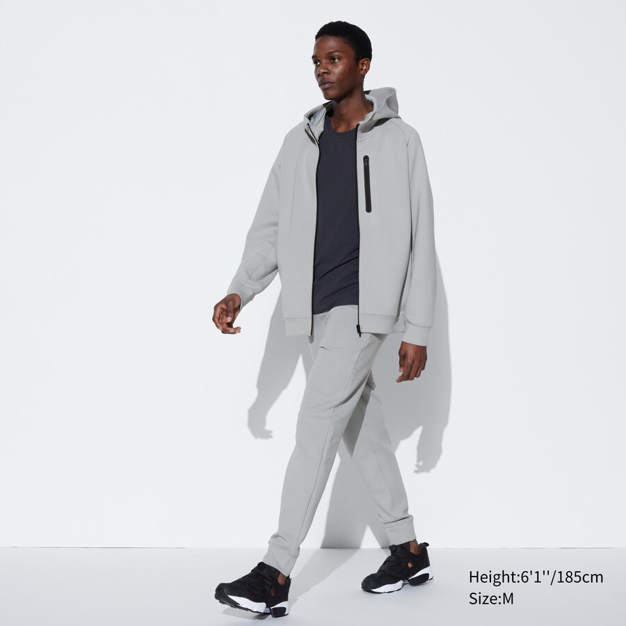 pánské kalhoty uniqlo dry stretch světle šedé