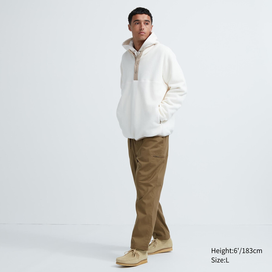 hnědé pánské kalhoty uniqlo heattech s teplou podšívkou