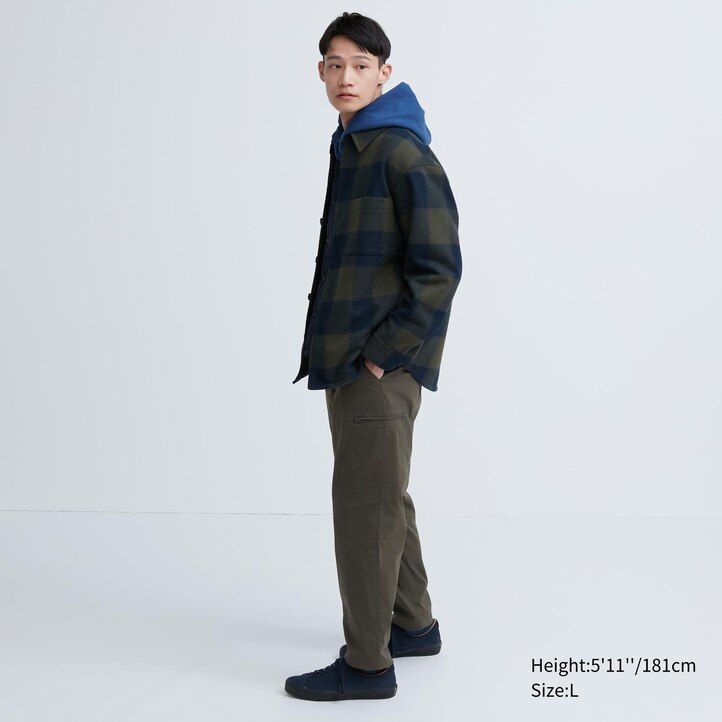 hnědé pánské kalhoty uniqlo heattech s teplou podšívkou
