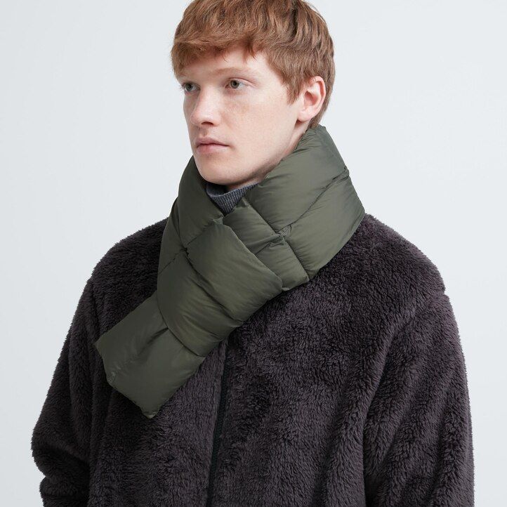 dámské šály uniqlo heattech lined padded olivově zelené