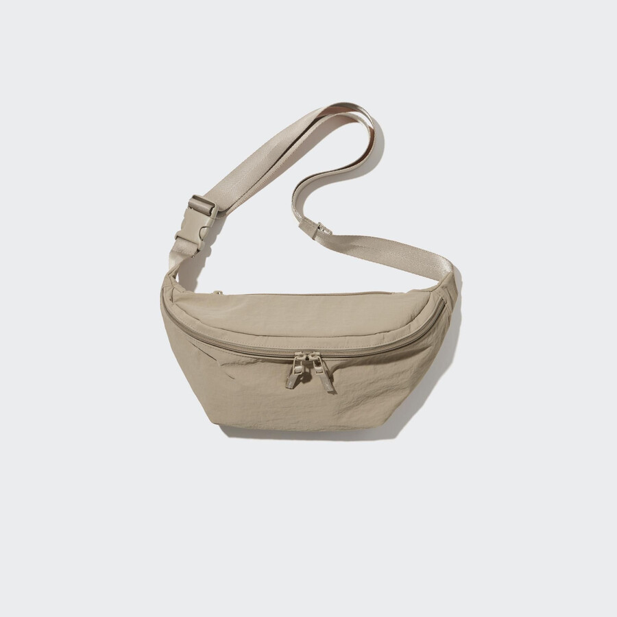 dámské nylonové crossbody kabelky uniqlo béžové barvy