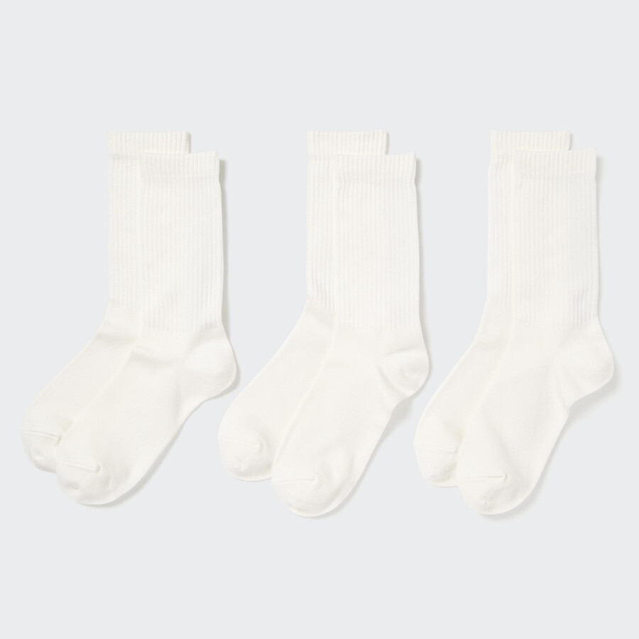dámské žebrované ponožky uniqlo 3 páry bílé