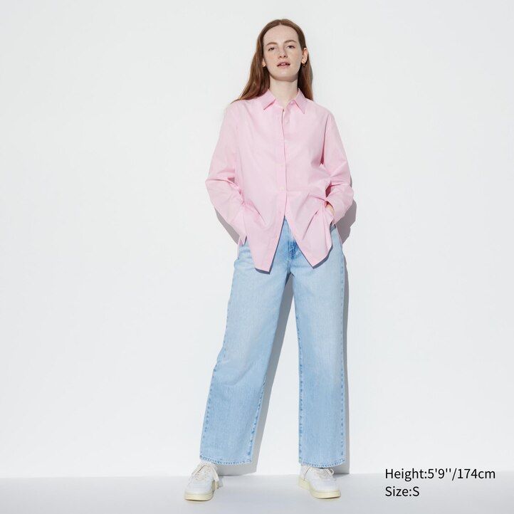 dámská halenka uniqlo z extra jemné bavlny v modré barvě