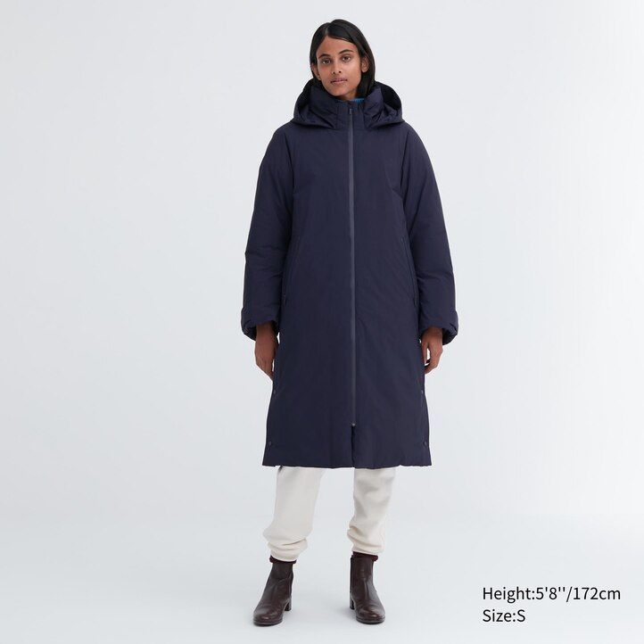 Černé dámské ultra zahřívací hybridní péřové bundy uniqlo