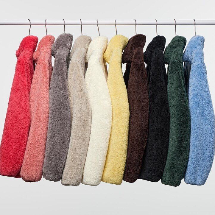 dámské nadýchané fleecové bundy na zip uniqlo fluffy fleece černé