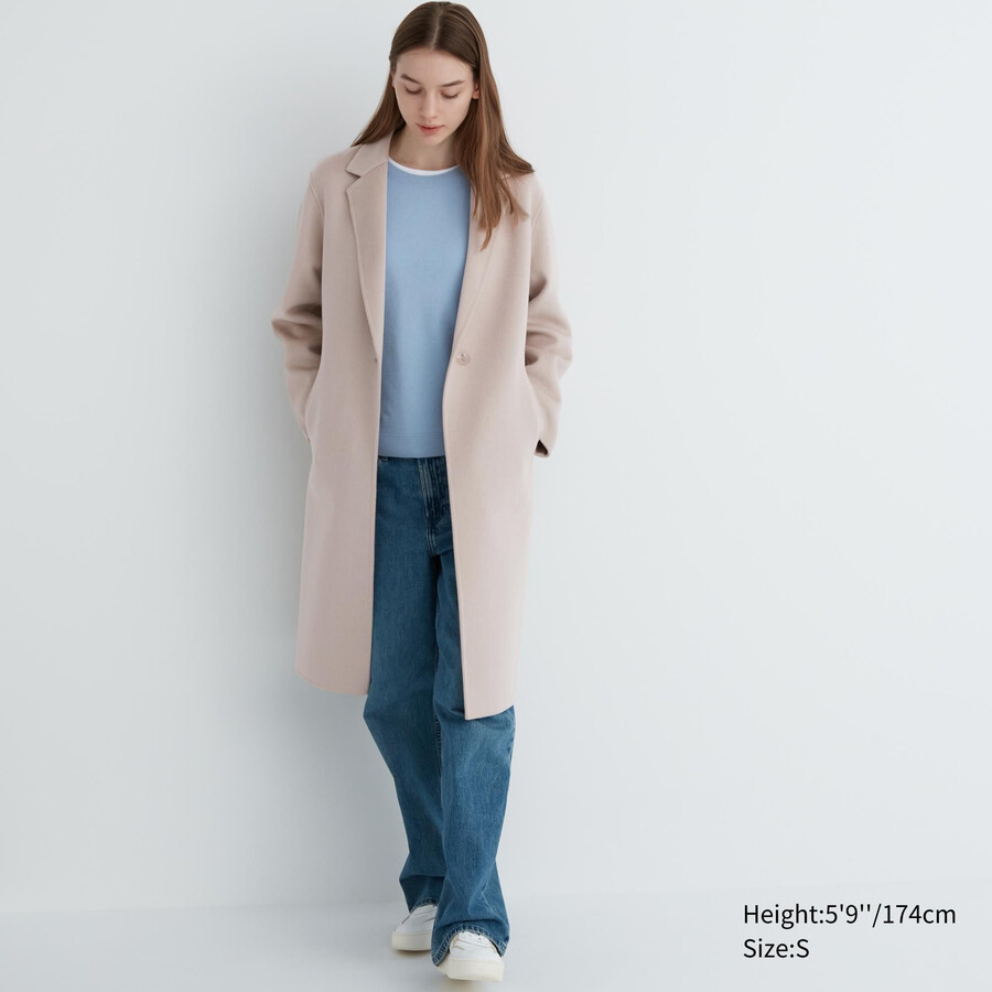 dámské béžové bundy uniqlo z vlněné směsi