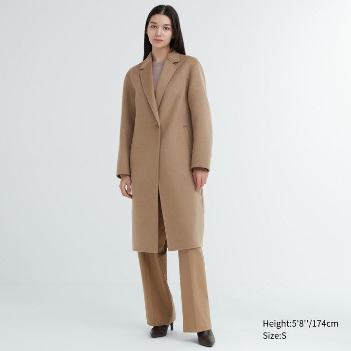 dámské béžové bundy uniqlo z vlněné směsi