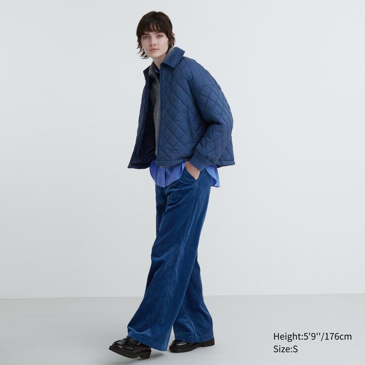 hnědé dámské teplé prošívané bundy uniqlo blouson