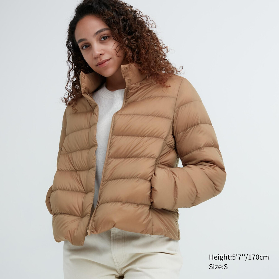 dámské ultralehké péřové bundy uniqlo béžové