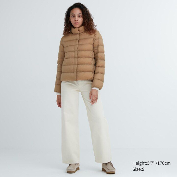 dámské ultralehké péřové bundy uniqlo béžové