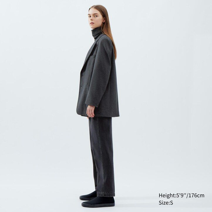 tmavě hnědé dámské bundy uniqlo jersey tailored