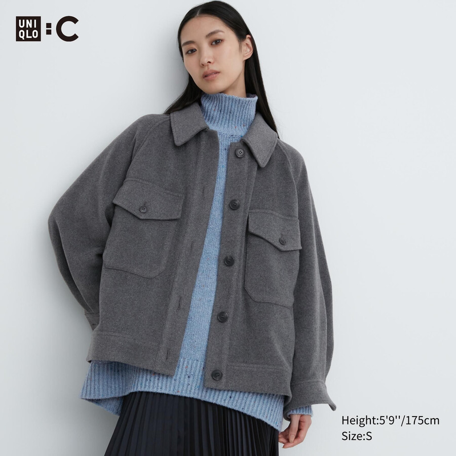 Šedé dámské oversized bundy uniqlo