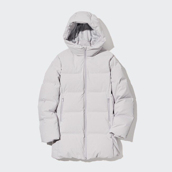 modré dámské bezešvé péřové bundy uniqlo