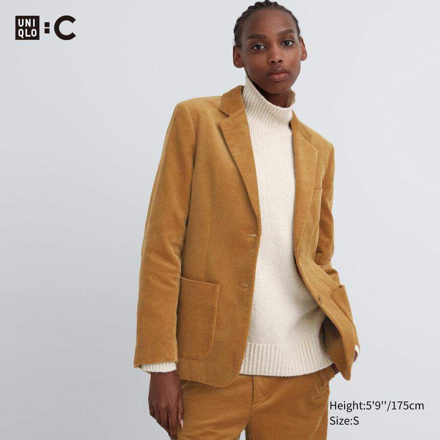 dámské hnědé manšestrové bundy uniqlo