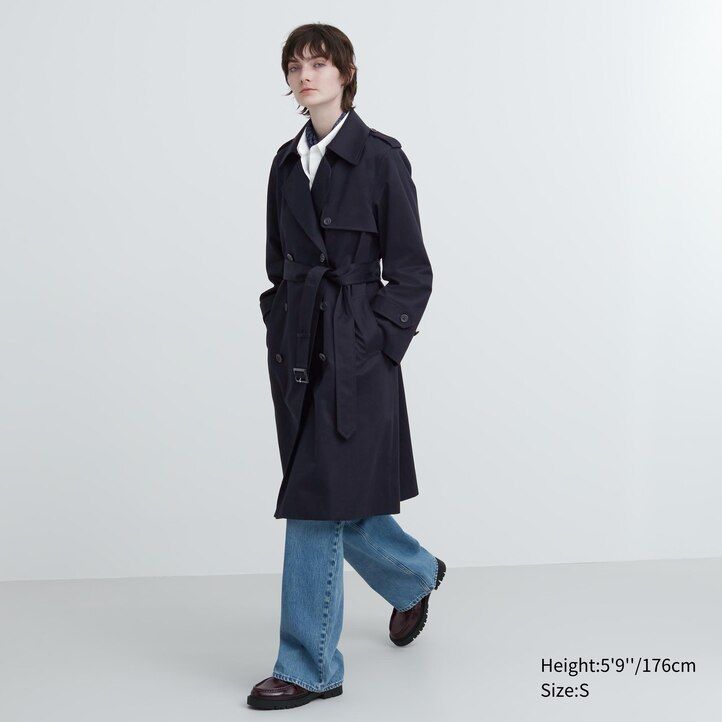 dámské tmavě modré trenčkové bundy uniqlo trench
