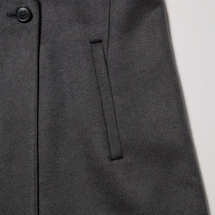 Šedé dámské oversized bundy uniqlo z vlněné směsi
