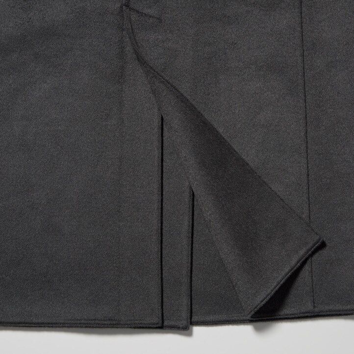 Šedé dámské oversized bundy uniqlo z vlněné směsi