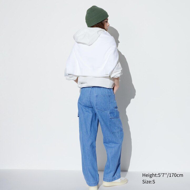 dámské džíny uniqlo denim wide straight legrgo modré