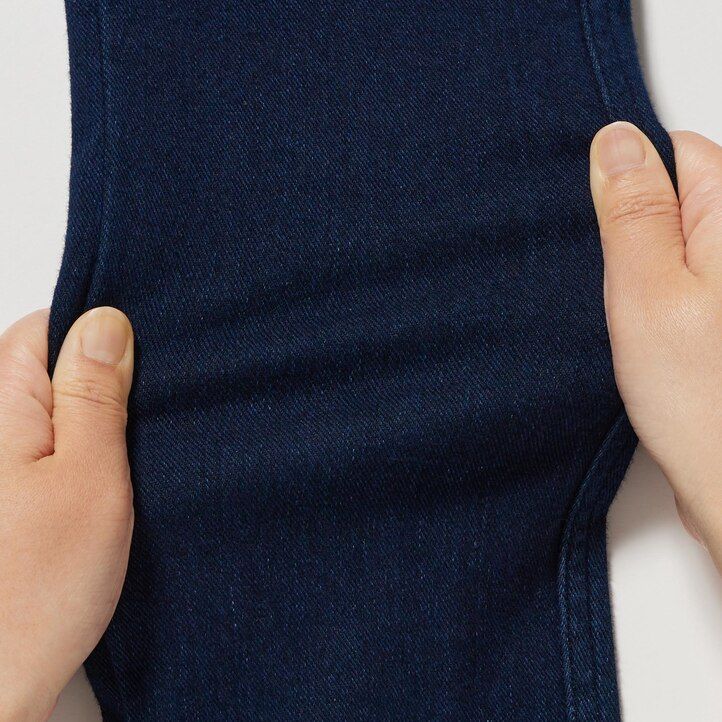 dámské modré džíny uniqlo ultra stretch s vysokým pasem a zkrácenou podrážkou