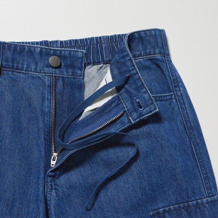 dámské džíny uniqlo denim wide legrgo modré