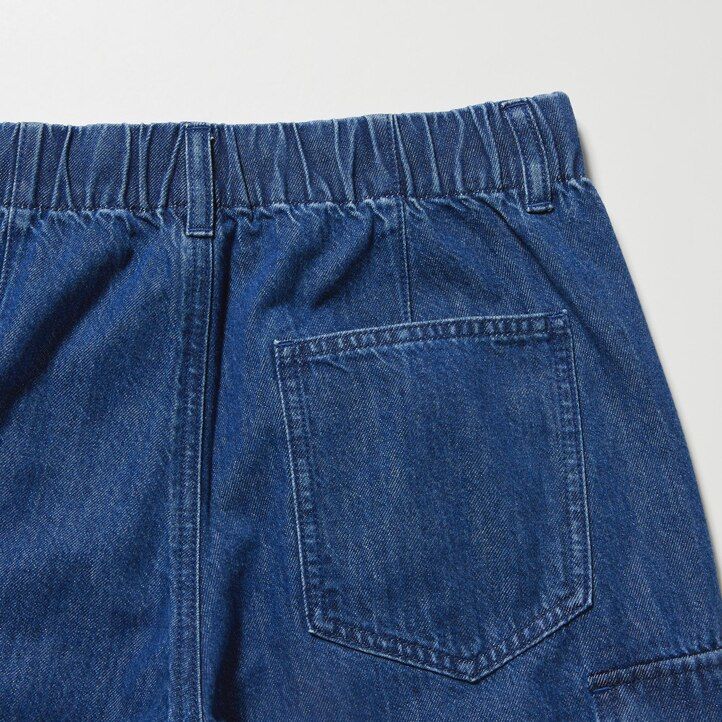 dámské džíny uniqlo denim wide straight legrgo modré