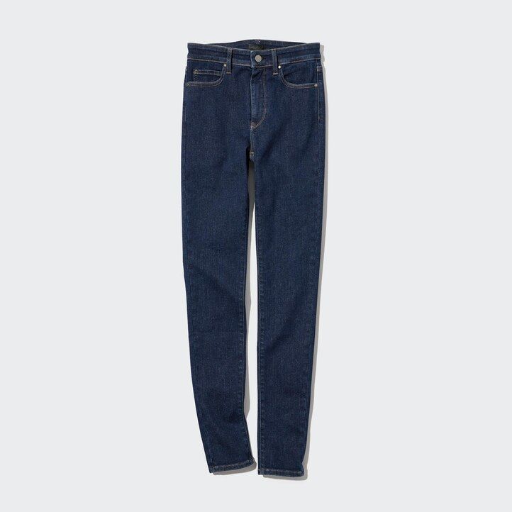 dámské džíny uniqlo ultra stretch high rise skinny fit v tmavě modré barvě