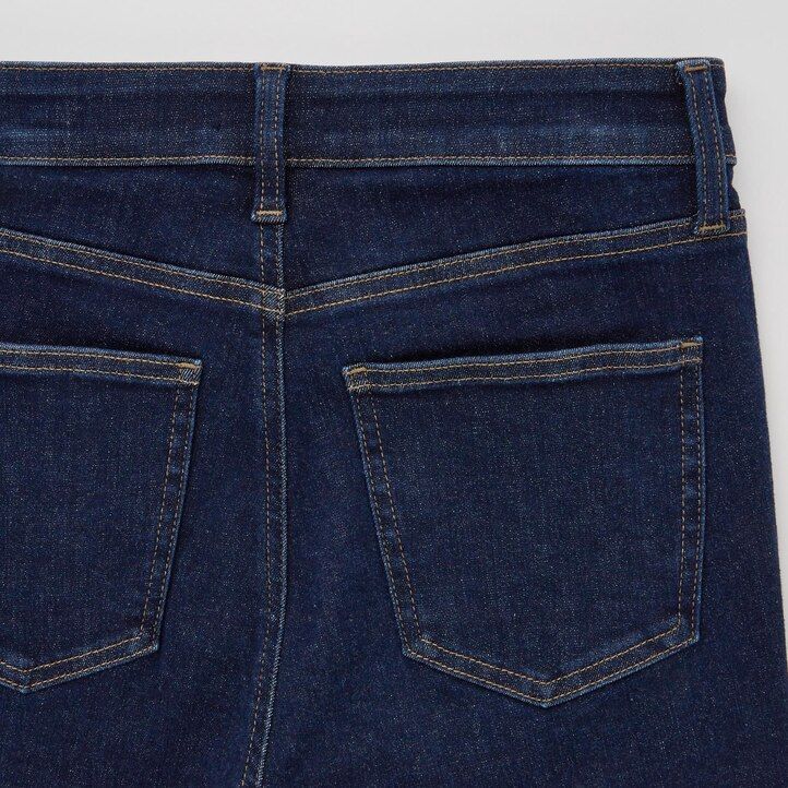 dámské džíny uniqlo ultra stretch high rise skinny fit v tmavě modré barvě