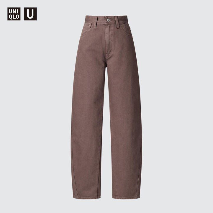 dámské džíny uniqlo curved olivové barvy
