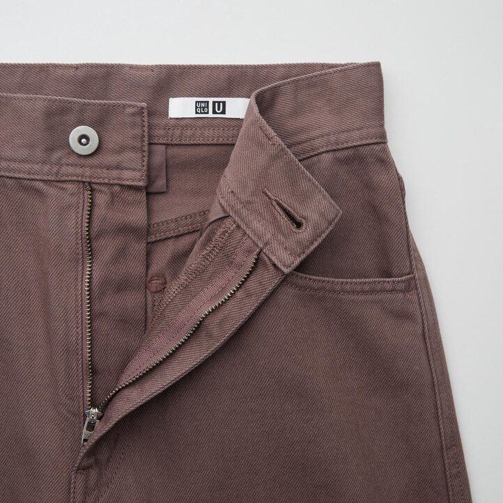 dámské džíny uniqlo curved olivové barvy