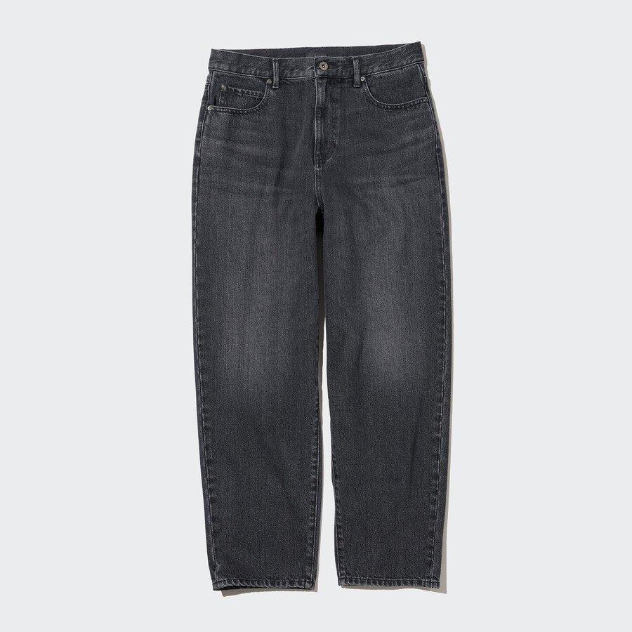 dámské džíny uniqlo wide leg tapered šedé